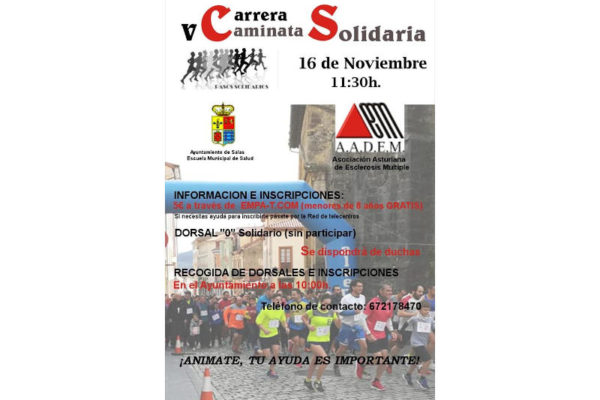Cartel anunciador carrera en Salas