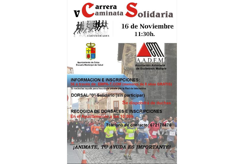 Cartel anunciador carrera en Salas