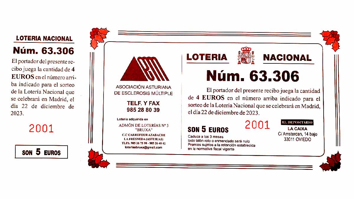El número de la lotería de Navidad de AAEDEM es el 63.306