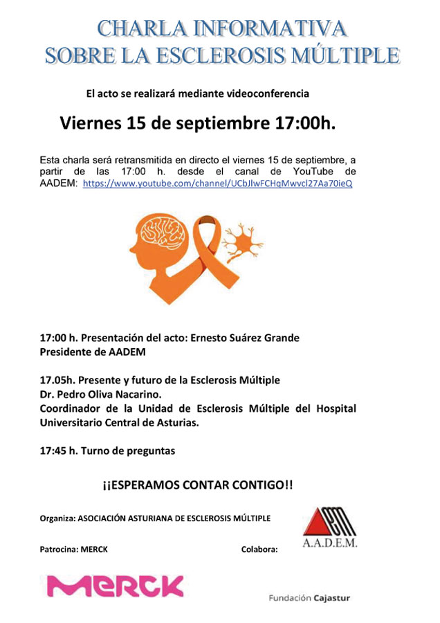 Cartel charla informativa esclerosis múltiple 2023